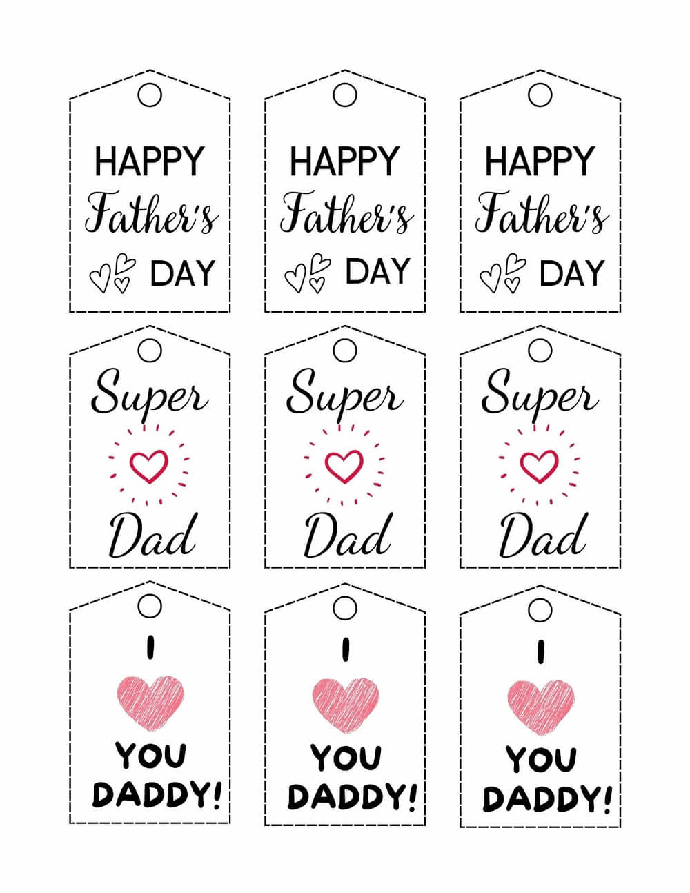 Printable Father's Day Gift Tags