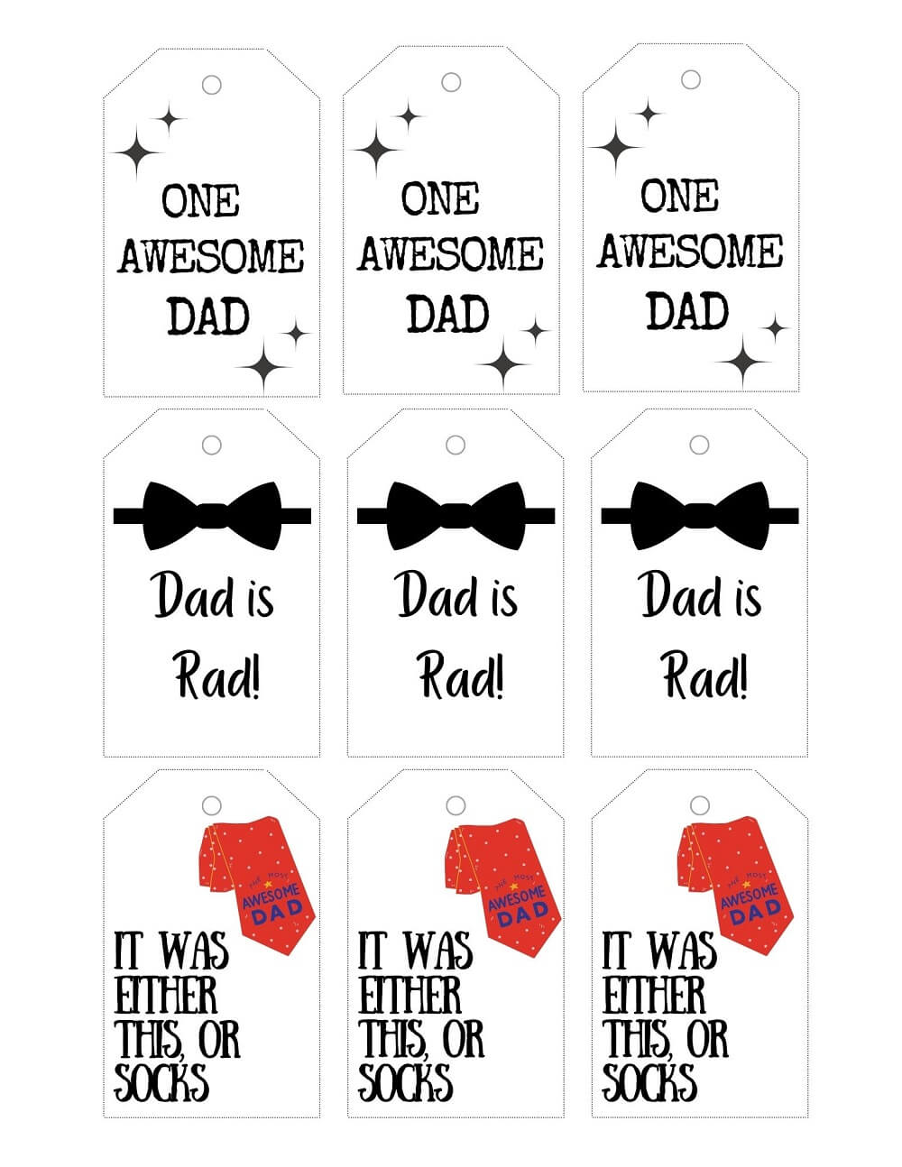 Printable Father's Day Gift Tags