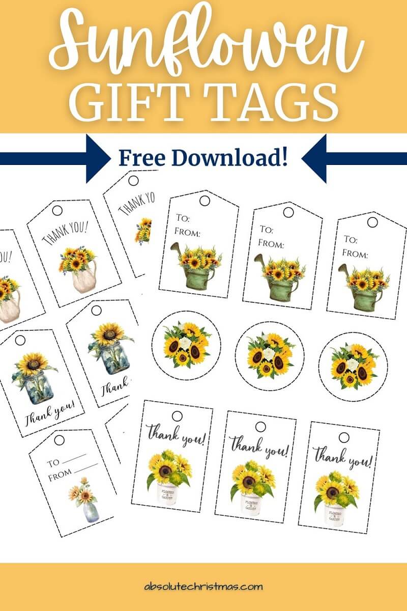 Free Printable Sunflower Gift Tags