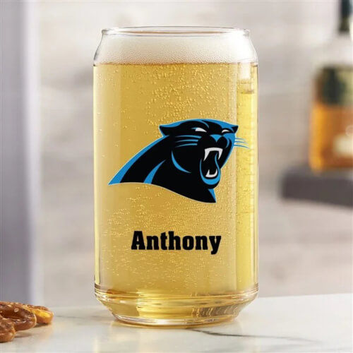 Carolina Panthers Personalized Beer Can Glass