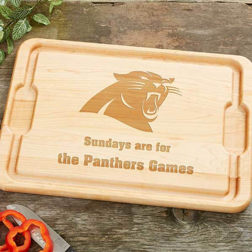 Carolina Panthers Personalized Hardwood Cutting Board