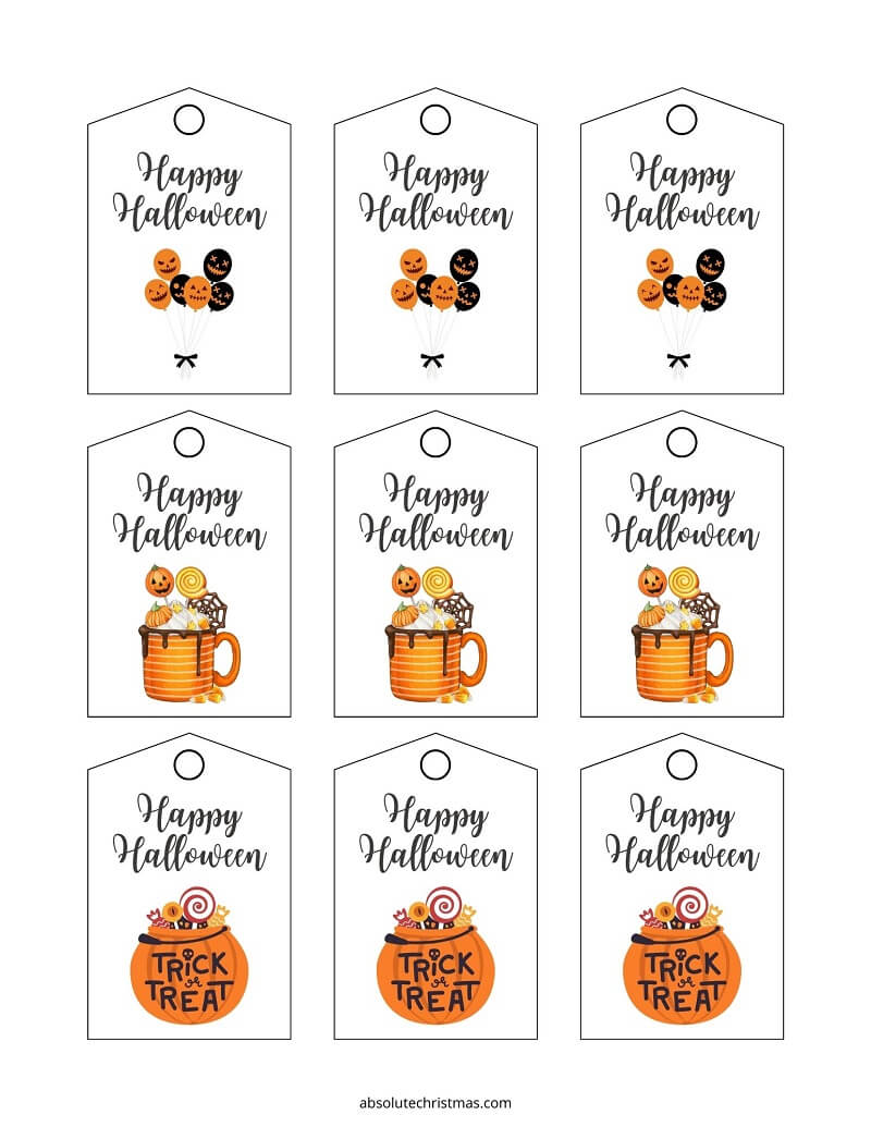 Free Printable Happy Halloween Gift Tags set 2