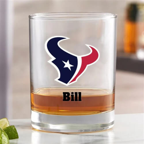 Houston Texans Personalized Whiskey Glass