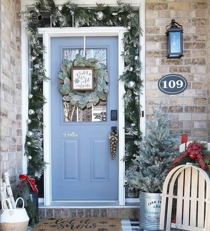 Blue Front Door Farmhouse Style