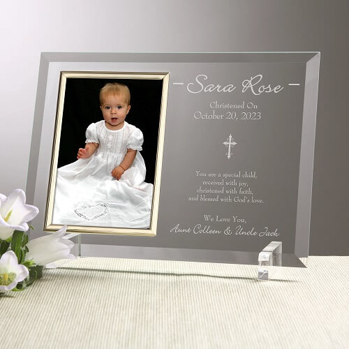 Engraved Christening Picture Frame