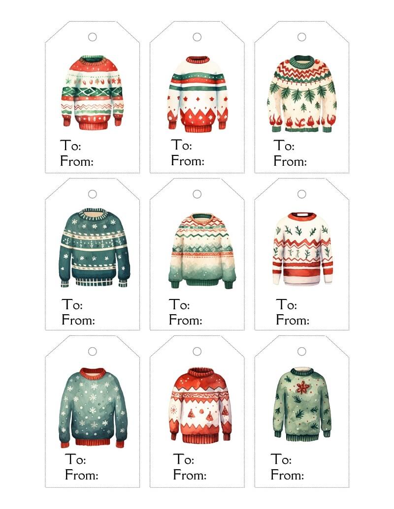 Free Printable Ugly Sweater Gift Tags 800