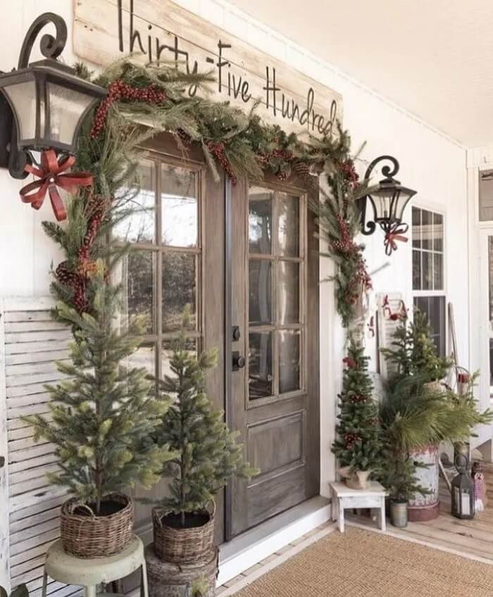 Rustic Charm Christmas Porch