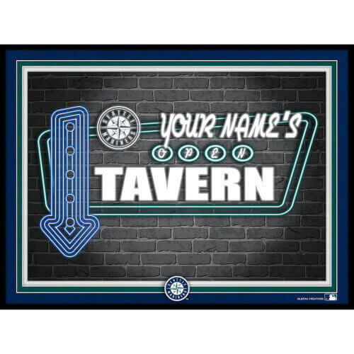 Seattle Mariners Personalized Framed Neon Tavern Print