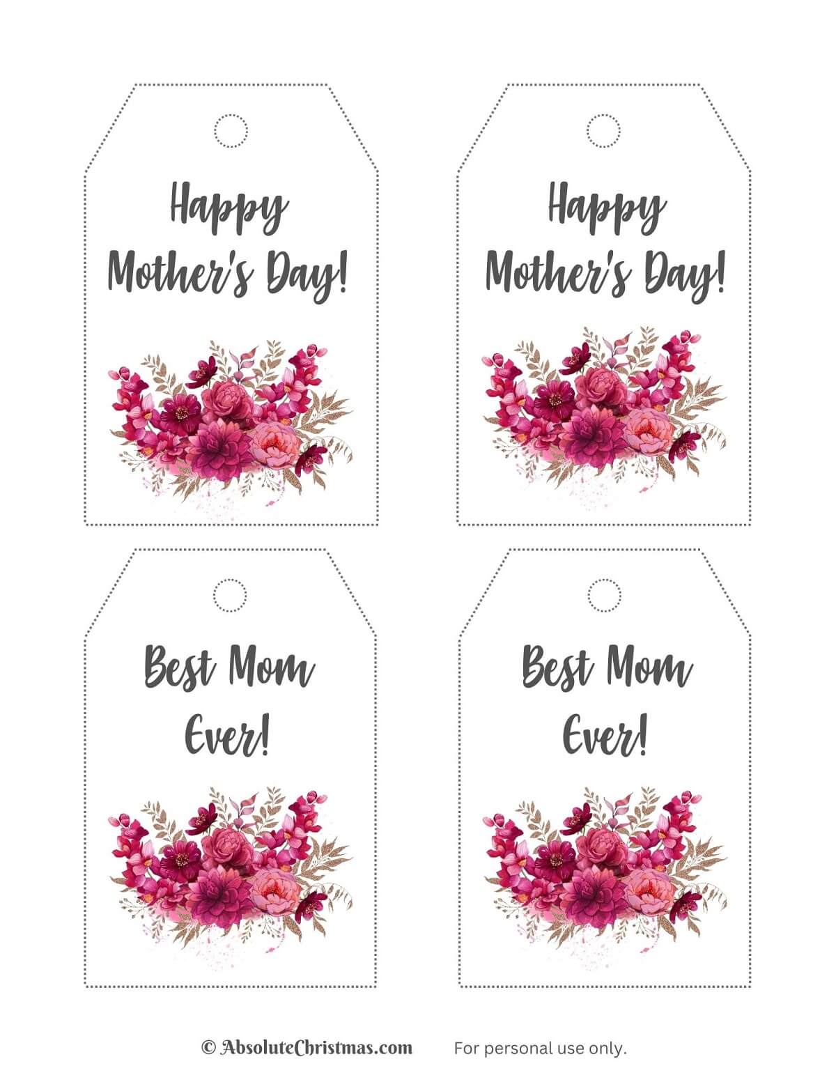 Free Printable Mother's Day Gift Tags 1