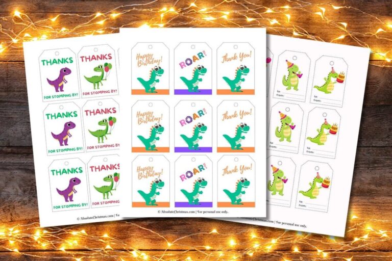🦖 Free Printable Dinosaur Gift Tags