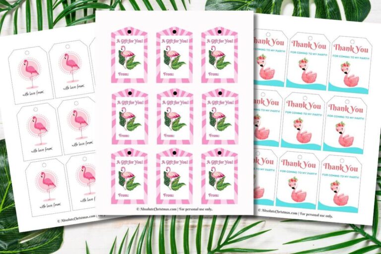 Free Printable Flamingo Gift Tags