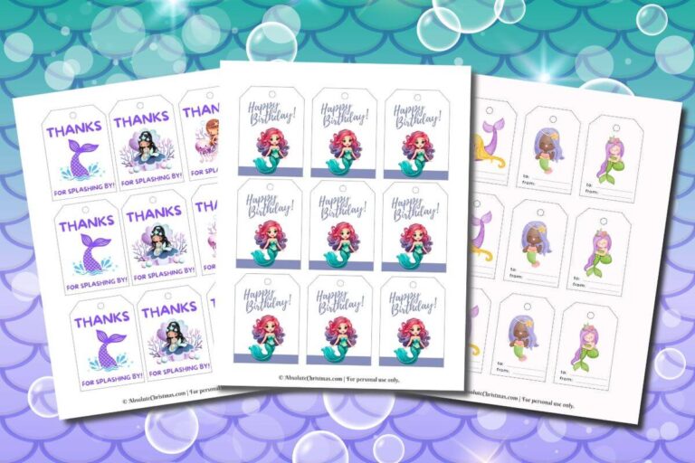 Free Printable Mermaid Gift Tags