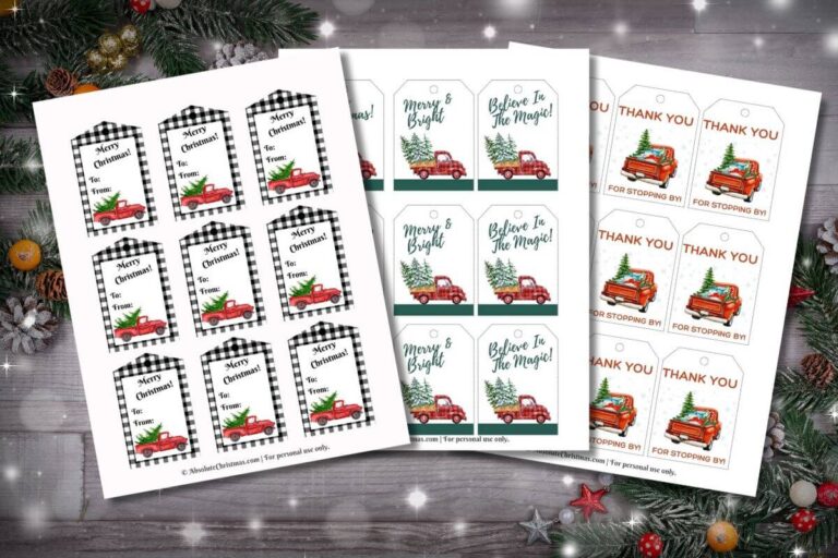 Free Printable Red Truck Christmas Gift Tags