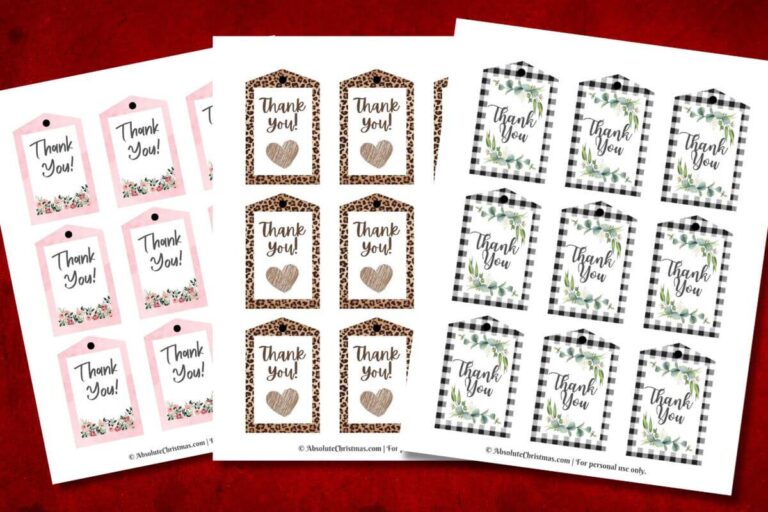 Free Printable Thank You Gift Tags in 3 Cute Designs
