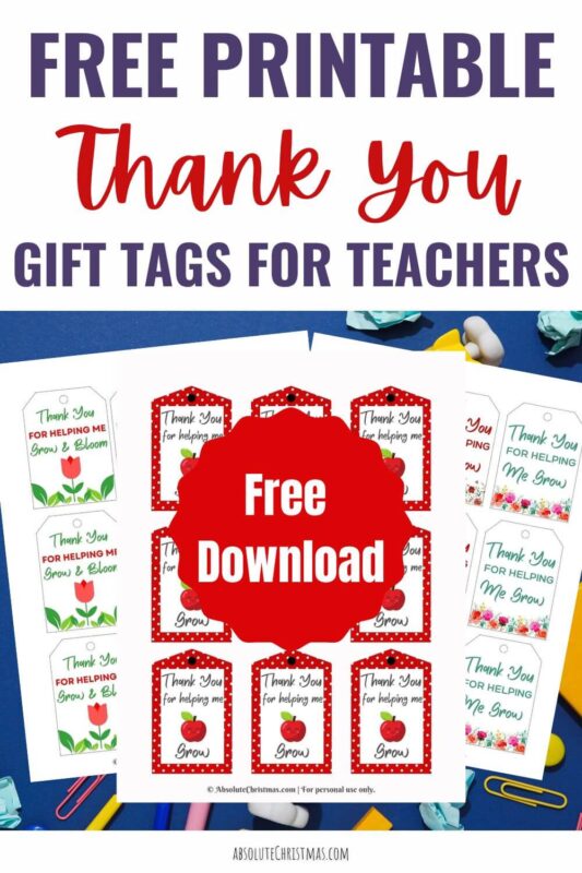 Free Thank You For Helping Me Grow Gift Tags pin