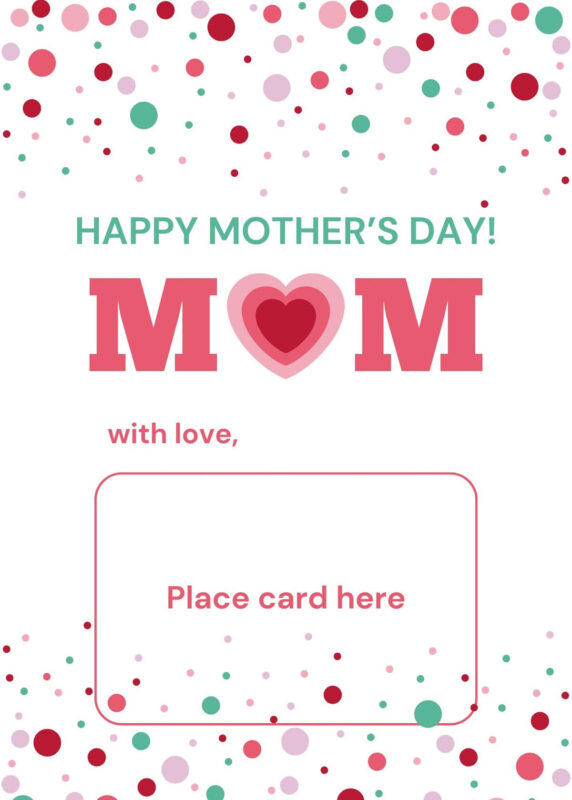 Heart Mother's Day Gift Card Holder
