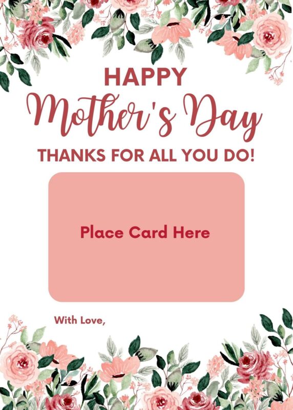 Pink Floral Mother's Day Gift Card Holder