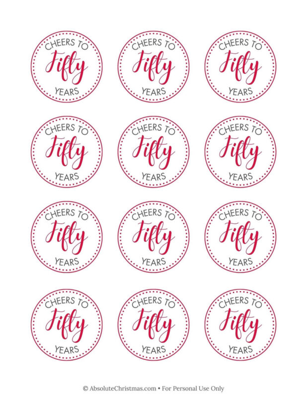 Printable 50th Birthday Cupcake Toppers 2