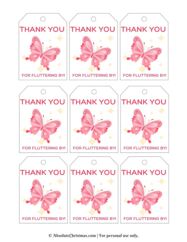 Printable Butterfly Gift Tags 2