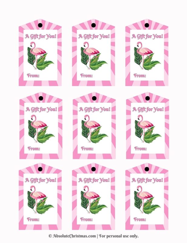 Printable Flamingo Gift Tags 1