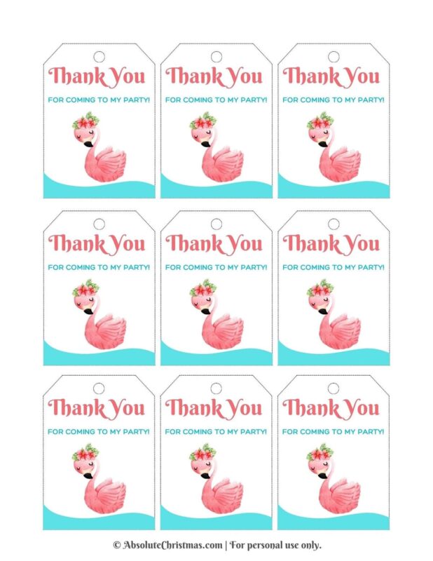 Printable Flamingo Gift Tags 2