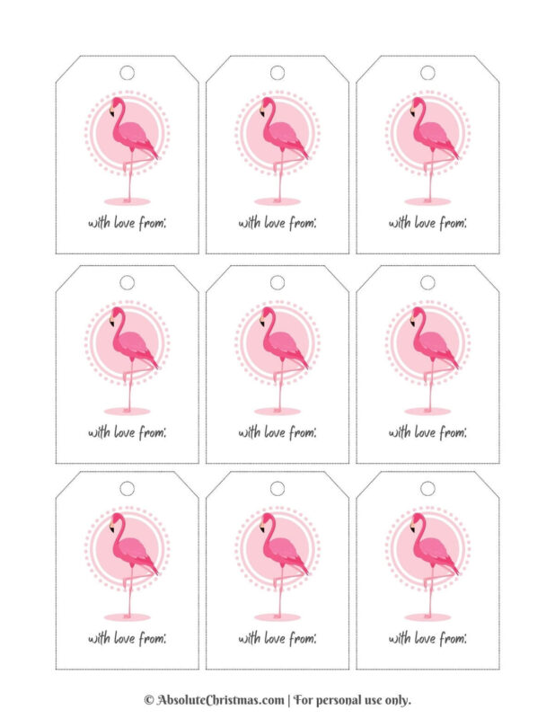Printable Flamingo Gift Tags 3