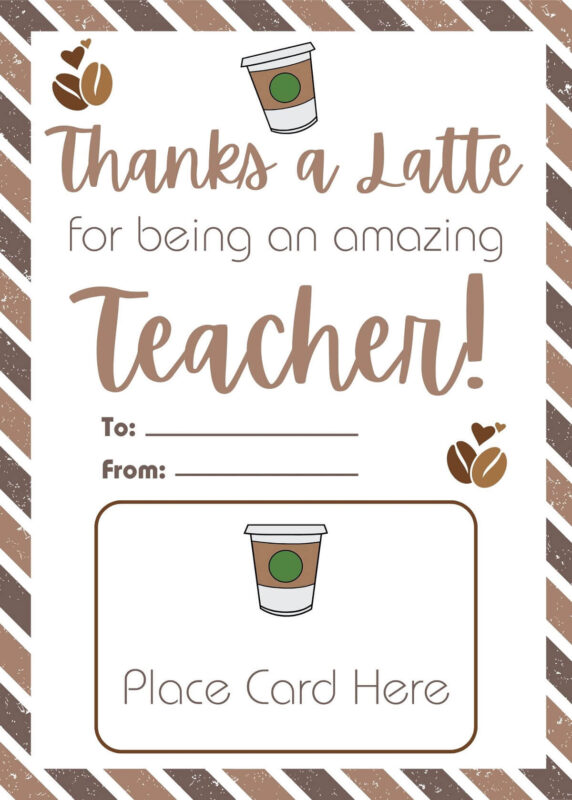 Thanks a Latte Teacher Gift Card Holder