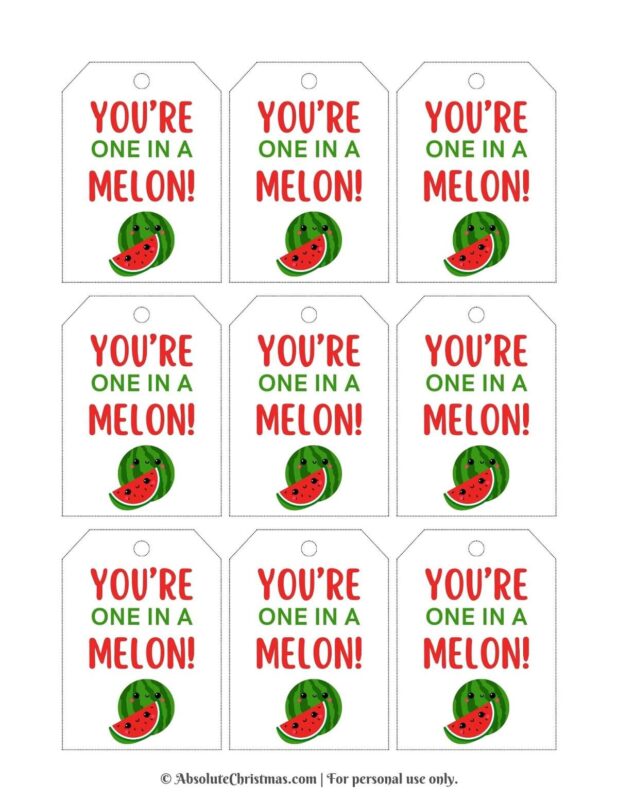 You're One In a Melon Gift Tags