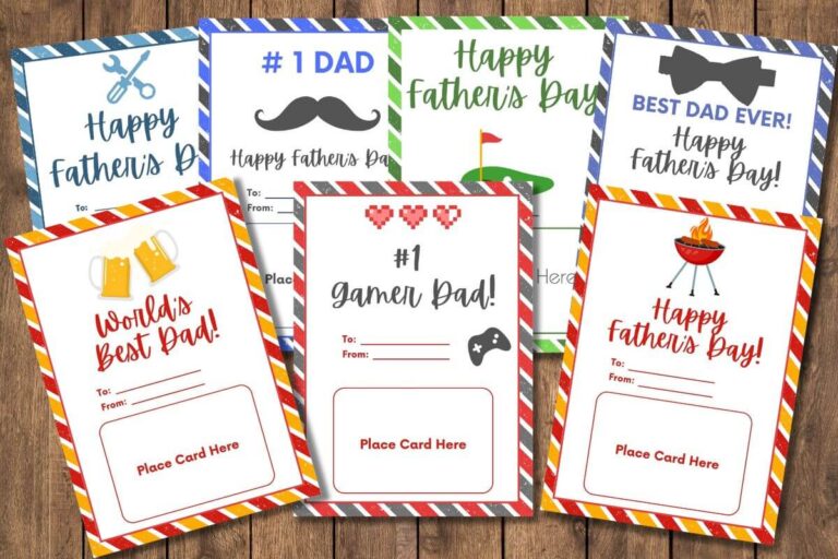 Free Printable Father’s Day Gift Card Holders