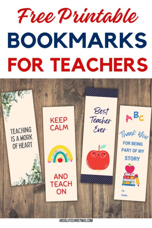 Printable Bookmarks for Teachers Pin